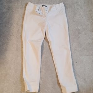 White cotton ankle pants